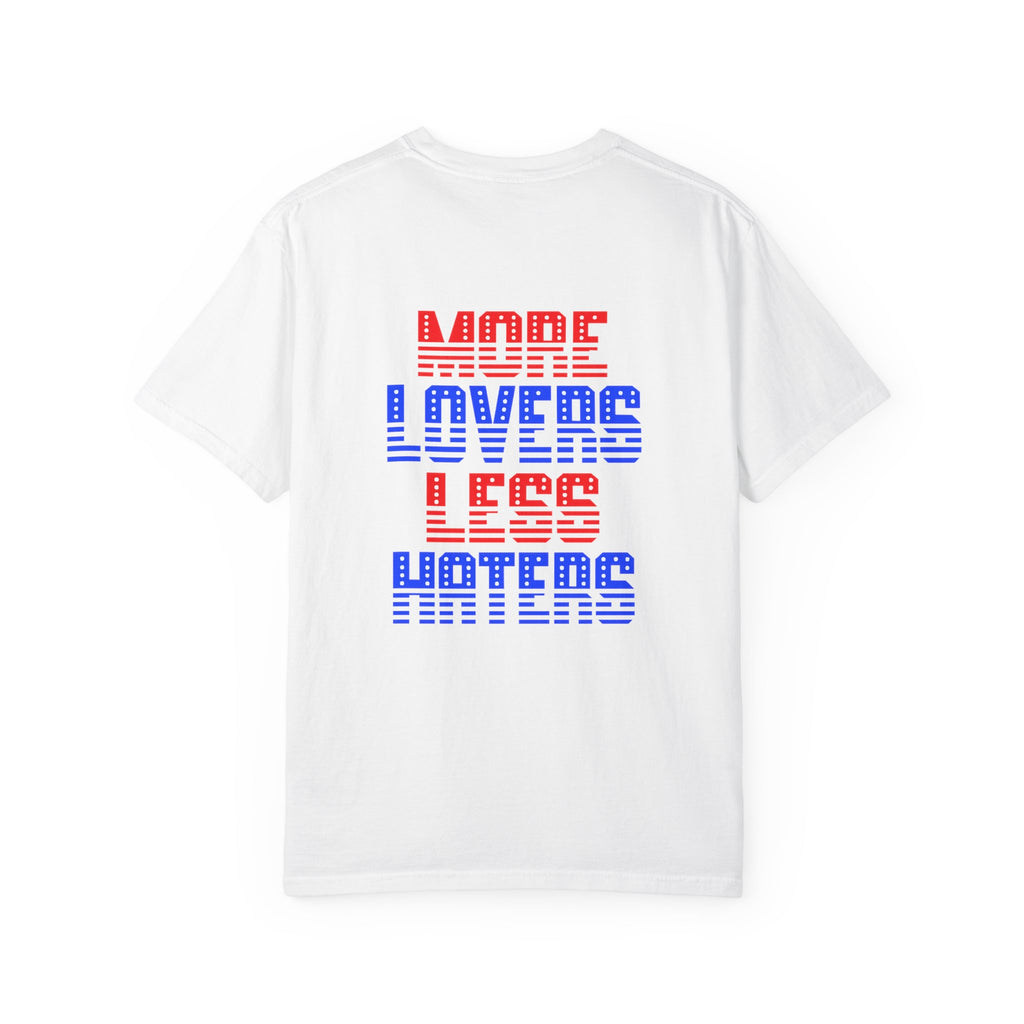 Patriotic 'More Lovers Less Haters' Graphic T-Shirt