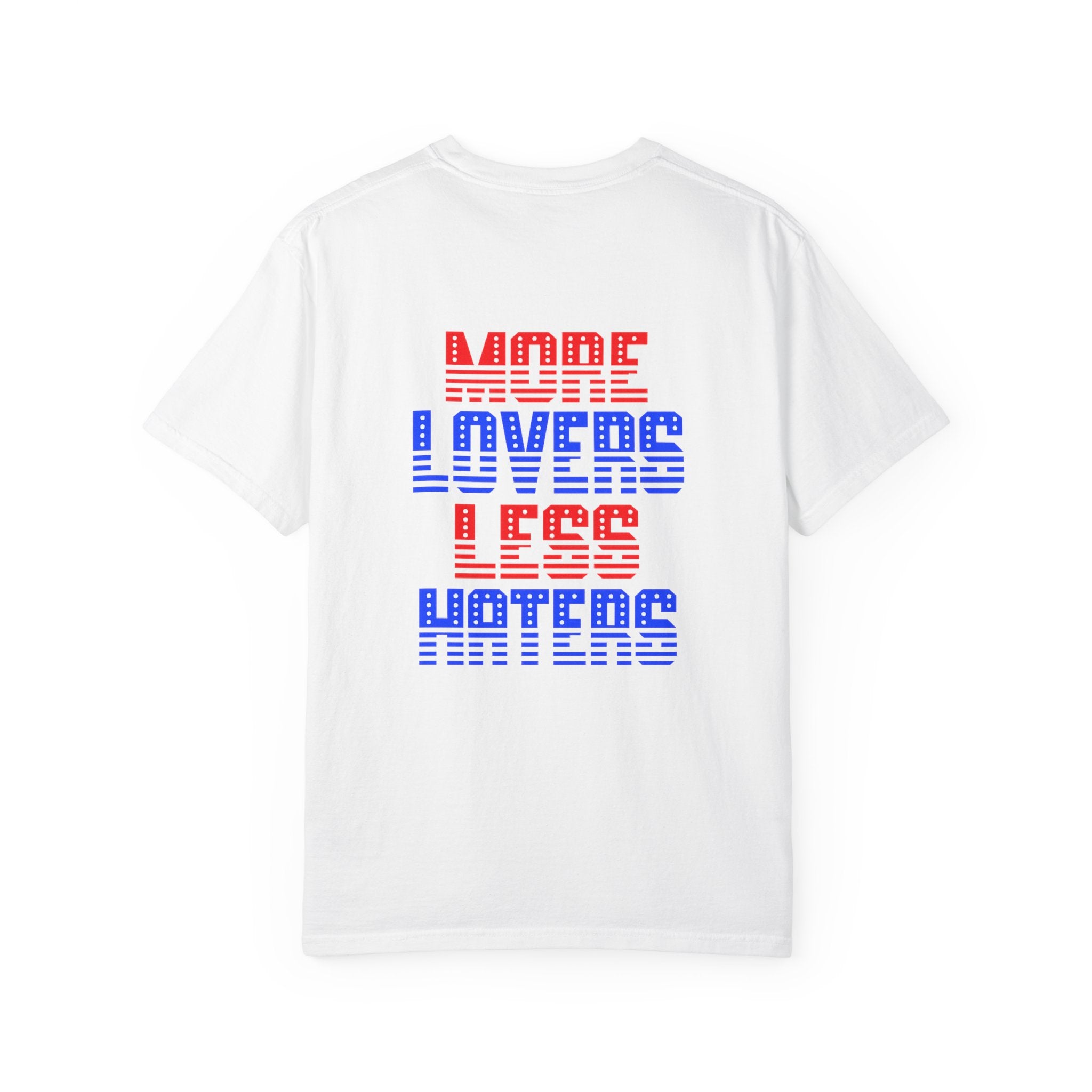 Patriotic 'More Lovers Less Haters' Graphic T-Shirt