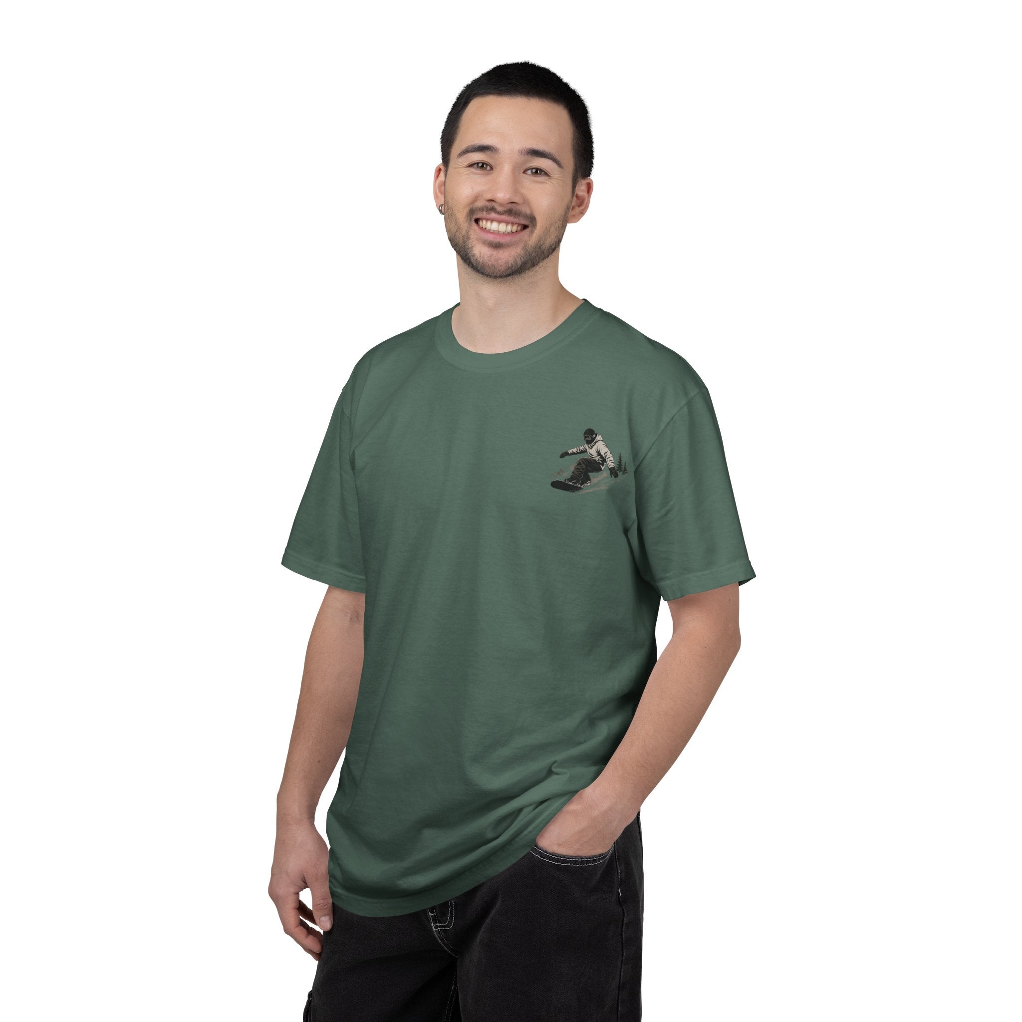 Snowboarder Personalized T-Shirt — 'James Ryan' Back Graphic