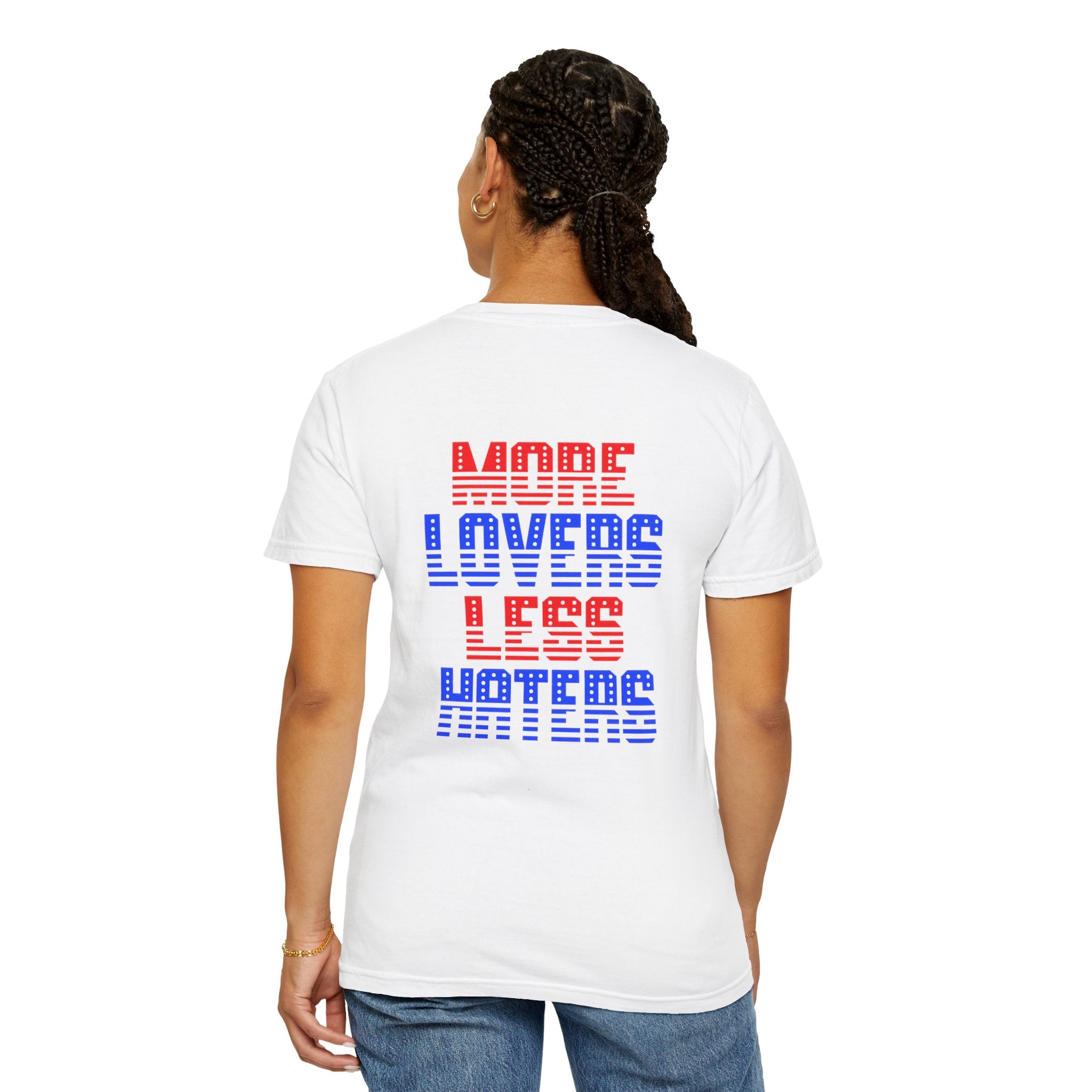 Patriotic 'More Lovers Less Haters' Graphic T-Shirt