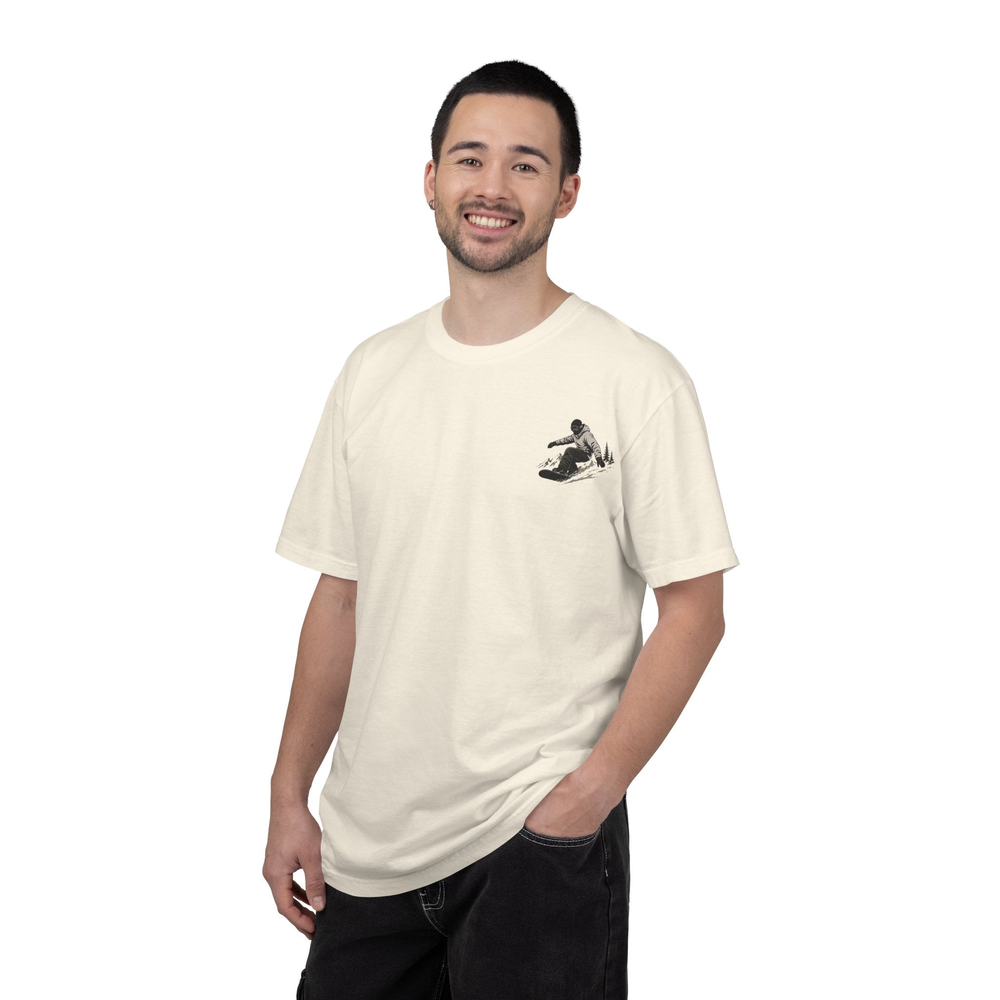 Snowboarder Personalized T-Shirt — 'James Ryan' Back Graphic