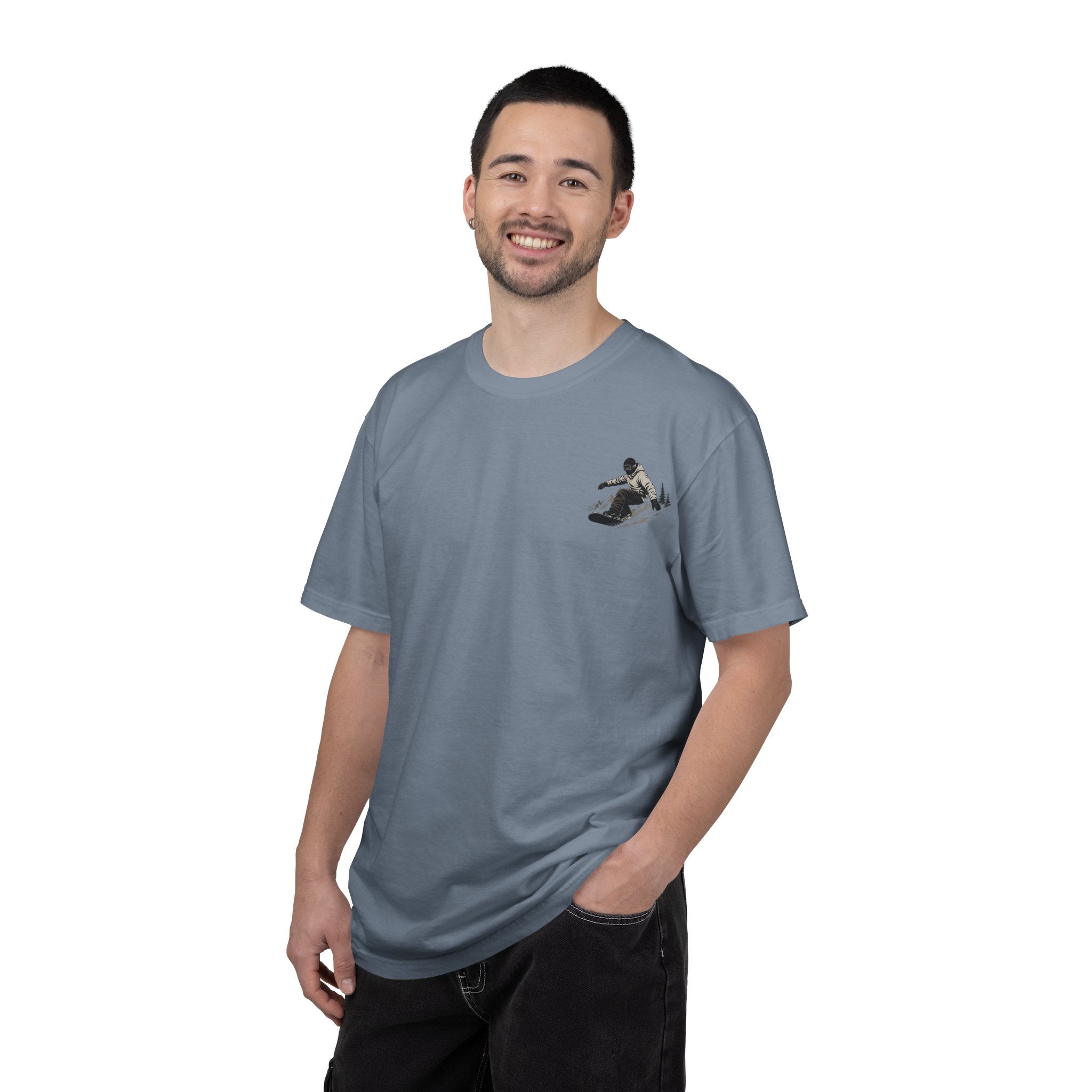 Snowboarder Personalized T-Shirt — 'James Ryan' Back Graphic