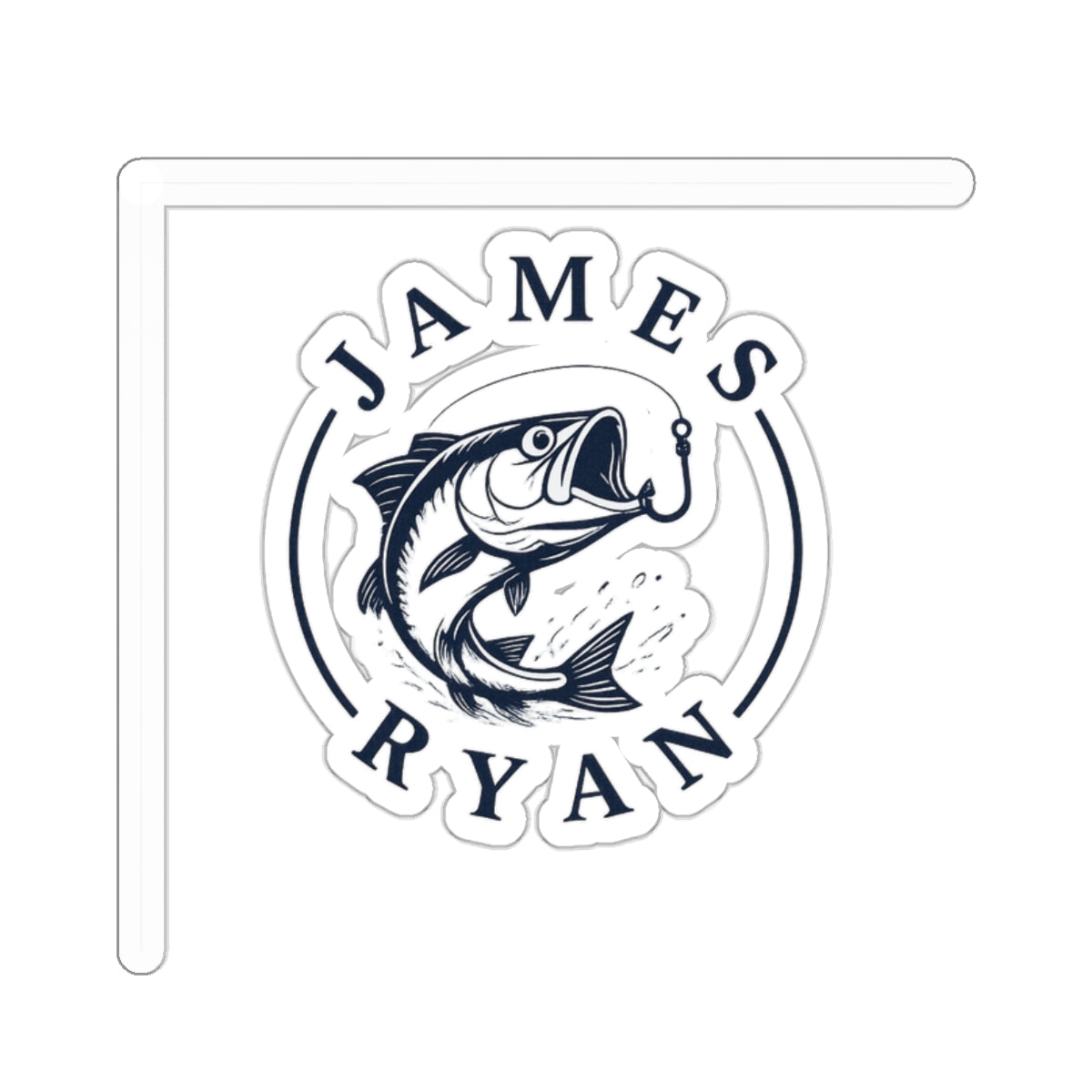 Personalized Fishing Logo Die-Cut Sticker — James Ryan Fish Design